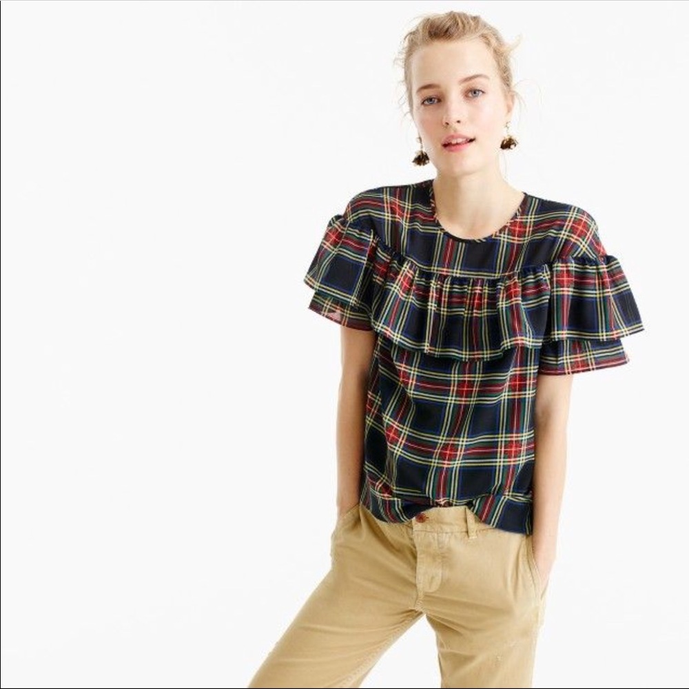 Never Worn. Plaid J.Crew top!